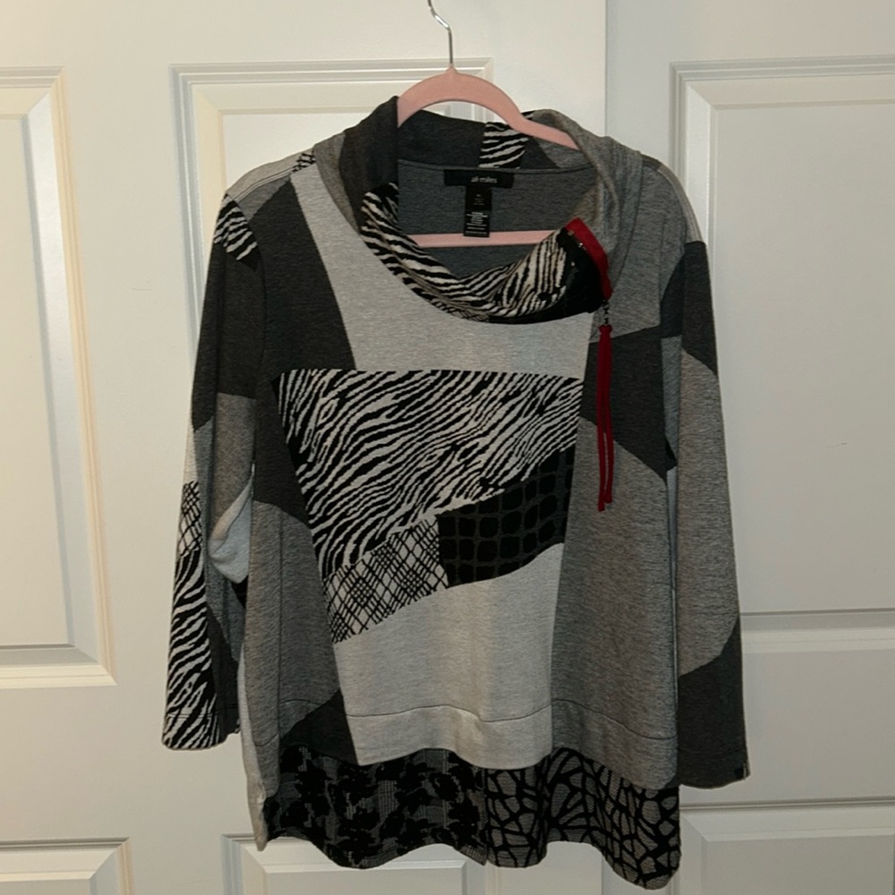 Ali Miles mixed pattern tunic